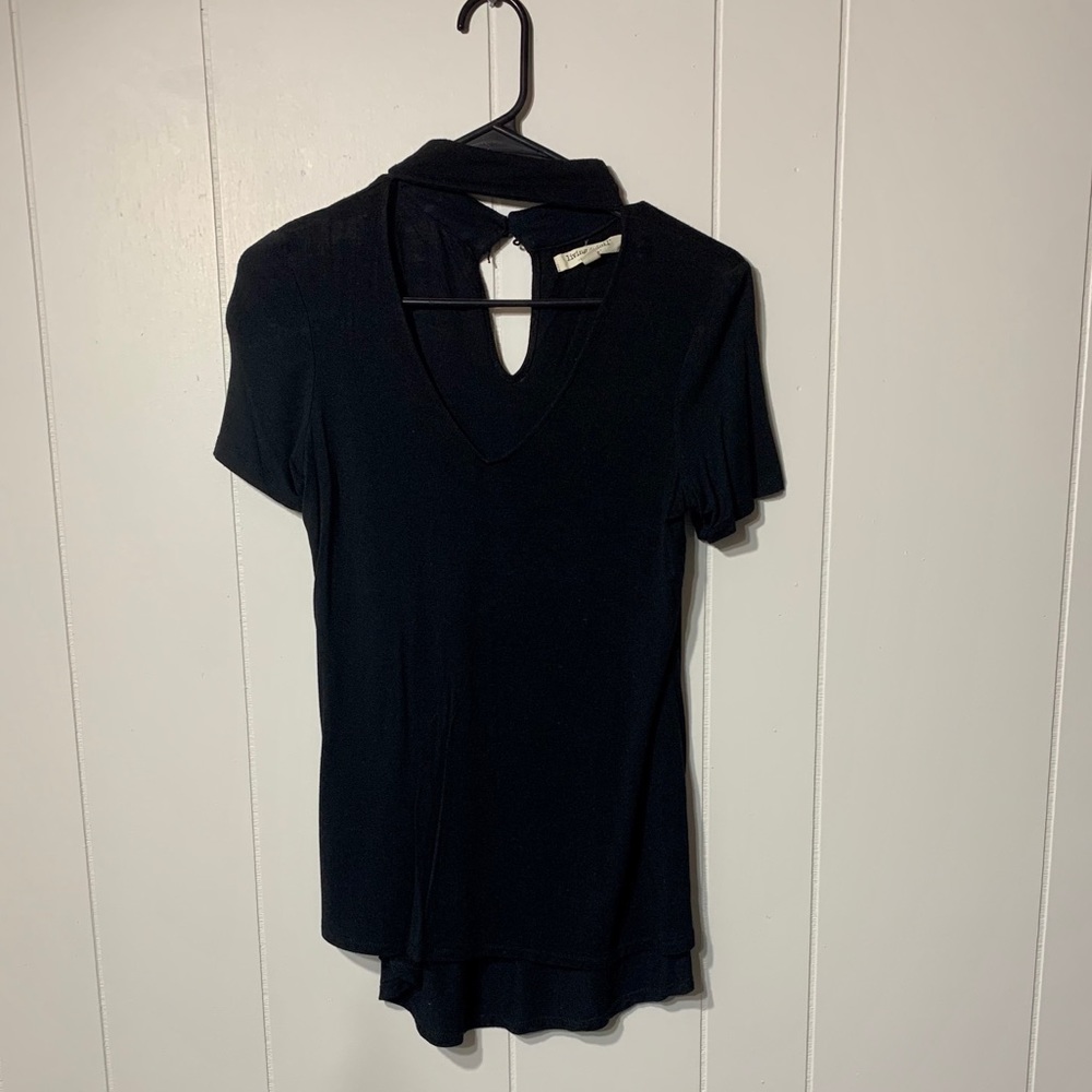 living doll black v-neck t-shirt